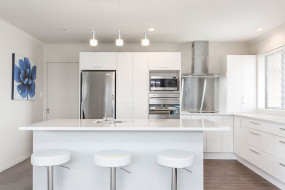 white stainless steel kitchen